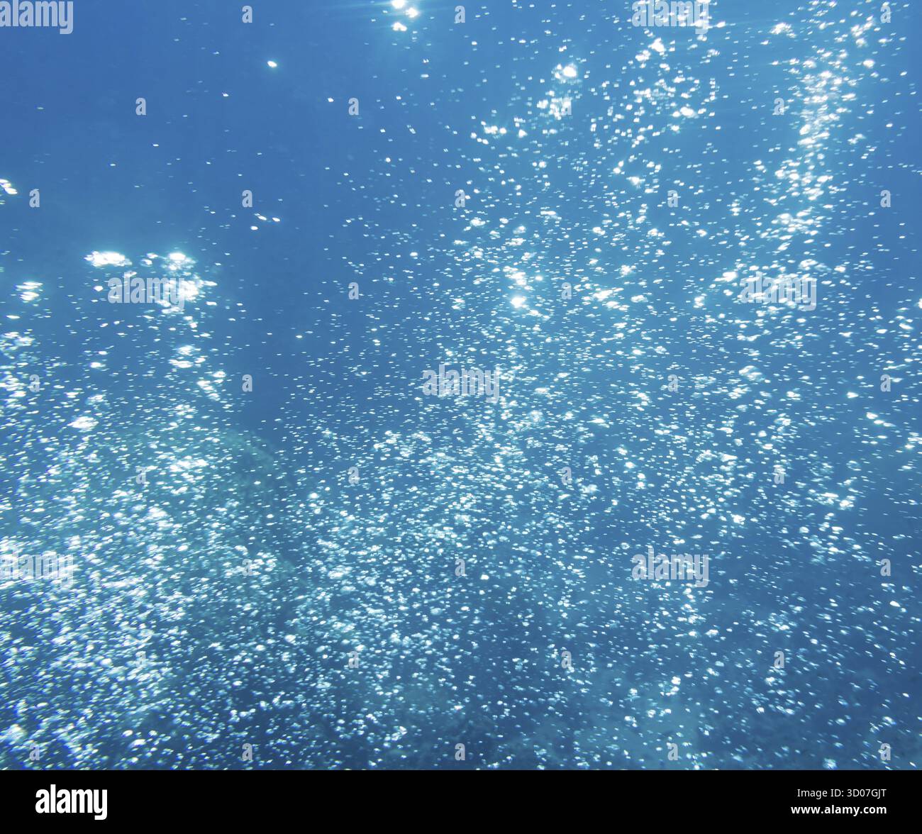 Bulles floues dans l'eau, fond abstrait Banque D'Images