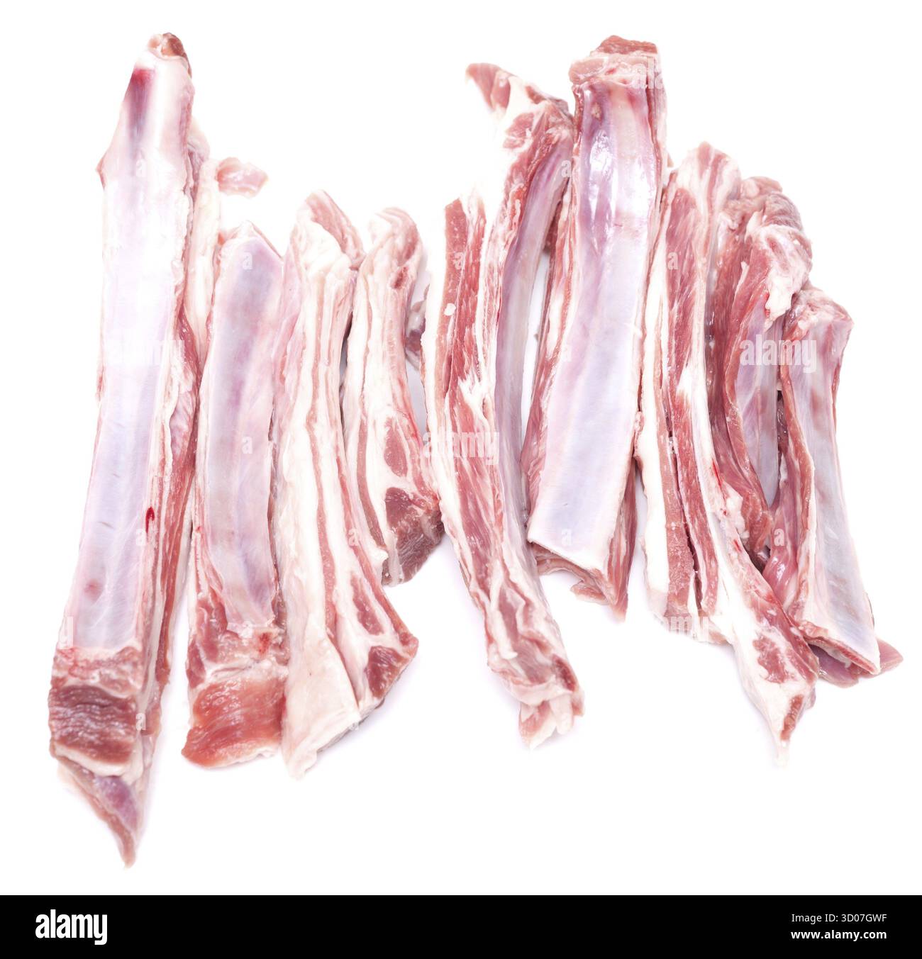 Côtes d'agneau isolées sur fond blanc Banque D'Images