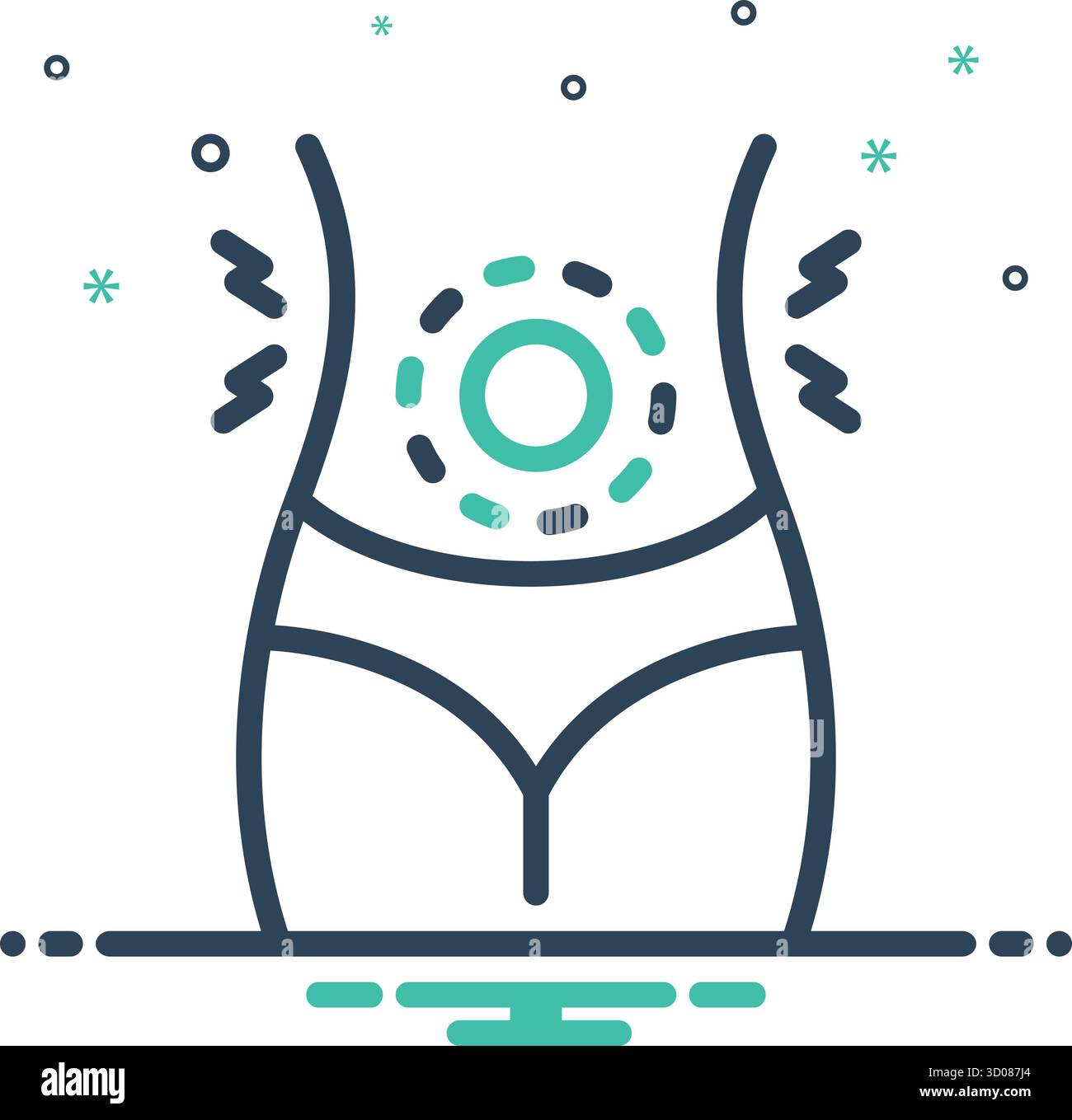 Icône pour l'inconfort du ventre, ventre Illustration de Vecteur