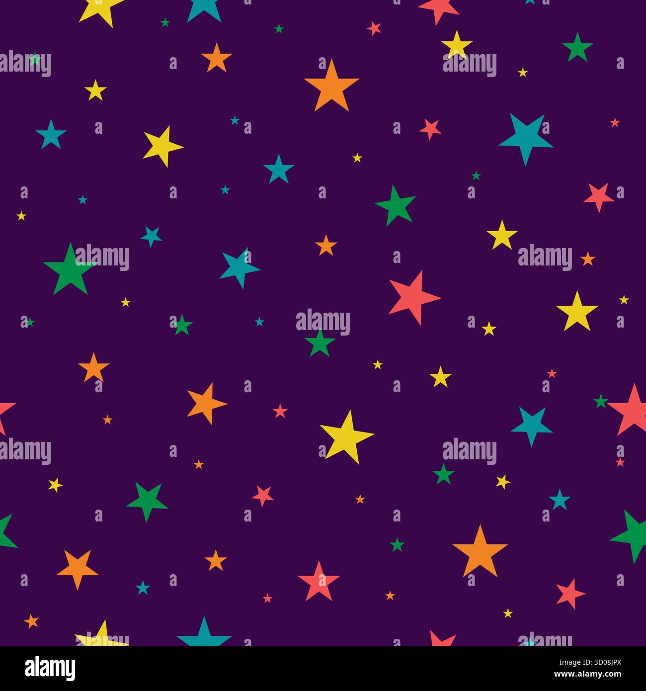 Illustration vectorielle de motif sans couture coloré d'étoiles Illustration de Vecteur