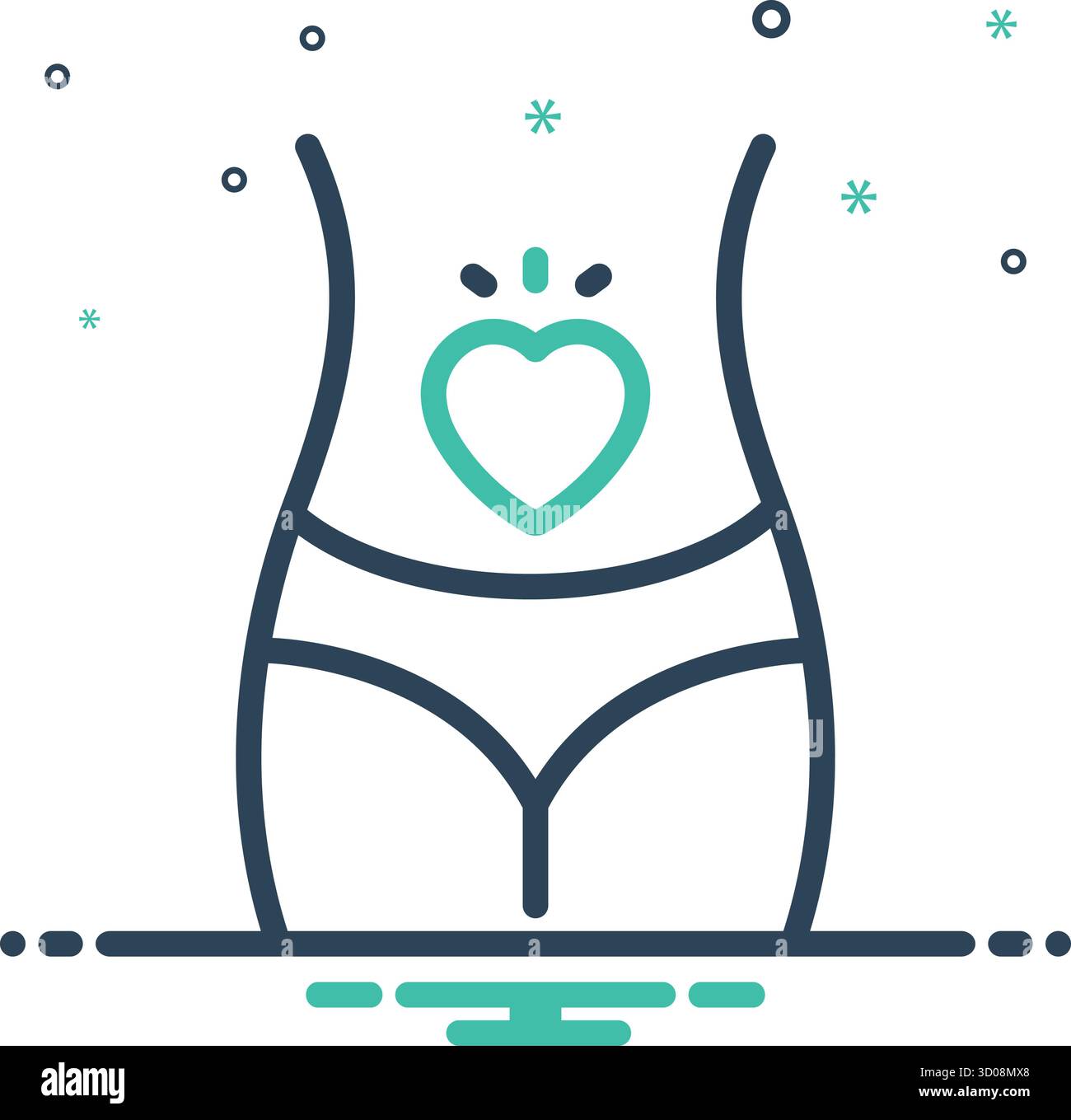 Icône de sensibilité abdominale, abdominale Illustration de Vecteur