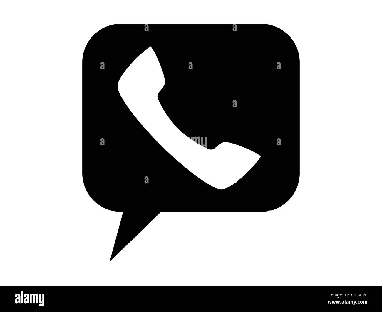 Illustration vectorielle moderne d'une icône de bulle de parole contenant un message texte et symbole de téléphone. Parfait pour les applications de chat, les interfaces de médias sociaux et COM Illustration de Vecteur