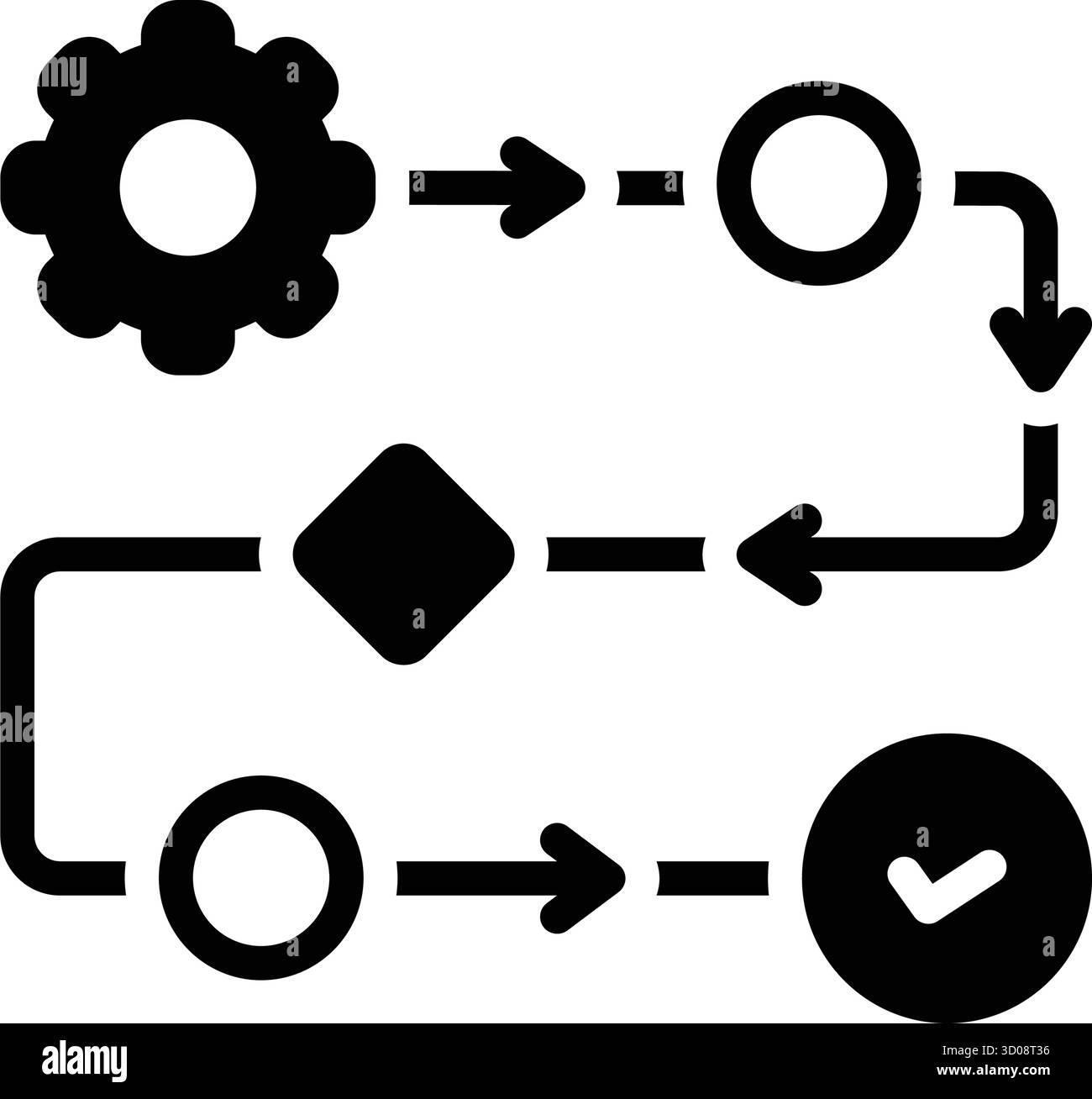 Icône d'optimisation du flux de travail, flux de travail Illustration de Vecteur