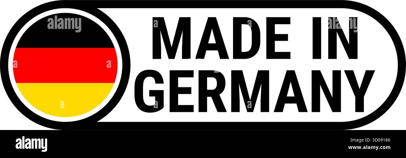 fabriqué en allemagne l'allemand fait drapeau couleurs logo vecteur isolé sur fond transparent Illustration de Vecteur
