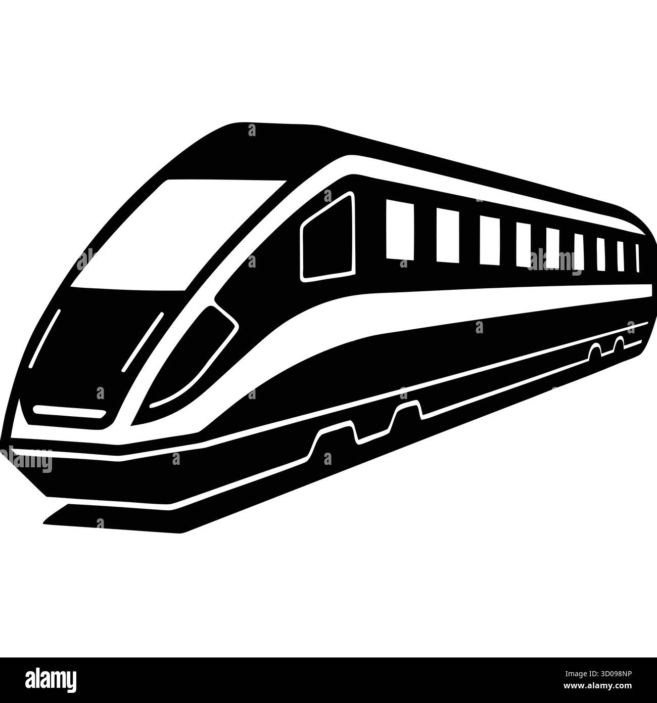 Vecteur minimal de silhouette de train électrique, rail à grande vitesse moderne, icône plate de transport urbain écologique. Illustration vectorielle Illustration de Vecteur