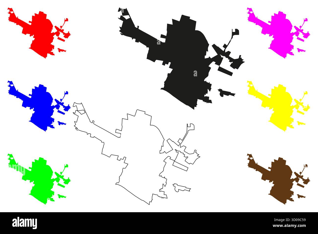 Illustration vectorielle de carte de la ville de Zamora (États-Unis mexicains, Mexique, État de Michoacan), croquis de gribouillage carte de Zamora de Hidalgo Illustration de Vecteur