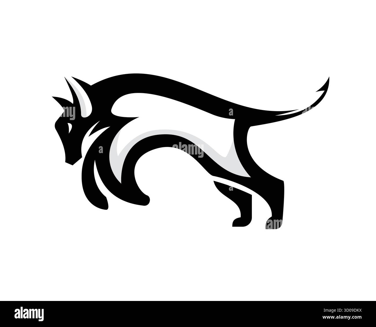 Silhouette d'Angry Bull avec geste de charge Illustration de Vecteur