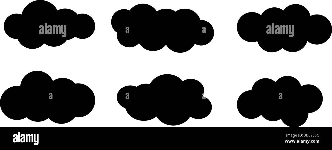 Ensemble de vecteurs de nuage. Illustration de Vecteur