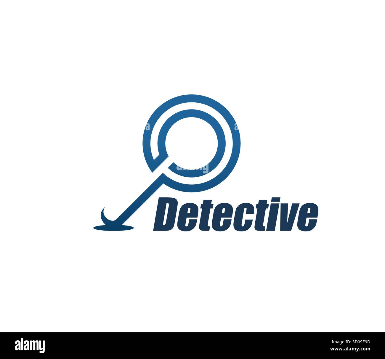 Icône ou badge de détective de police. Symbole de détective privé, signe vectoriel graphique d'inspecteur de police. Icône ou emblème de la compagnie d'enquêteur d'agence de sécurité avec loupe abstraite Illustration de Vecteur