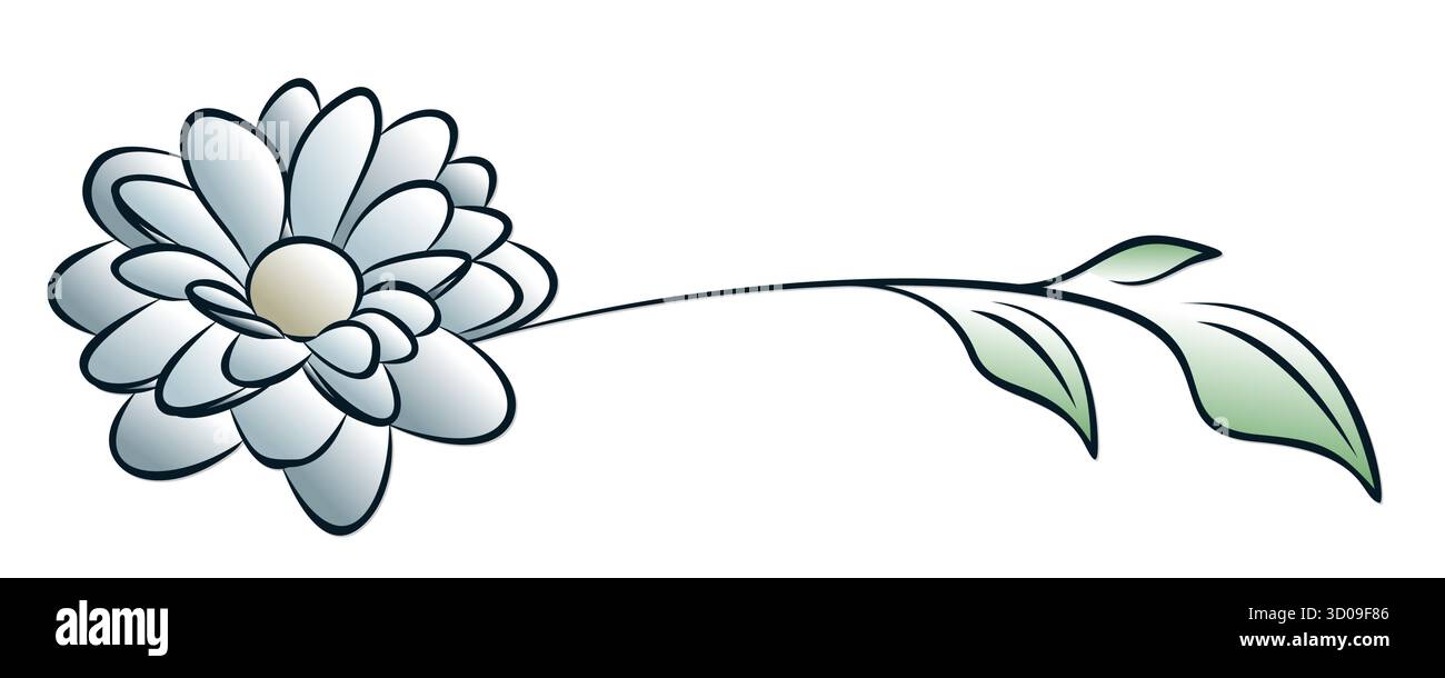 Le symbole d'une fleur bleue stylisée. Illustration de Vecteur