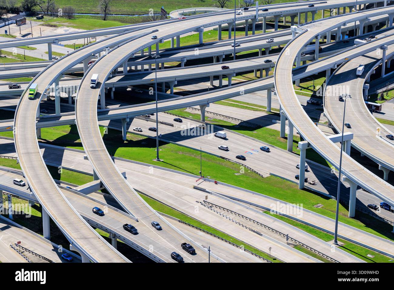 États-Unis, Texas, Dallas, autoroutes, échangeur Banque D'Images