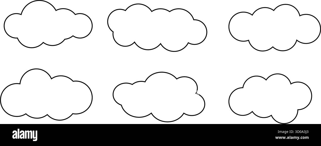 Ensemble de vecteurs de nuage. Illustration de Vecteur