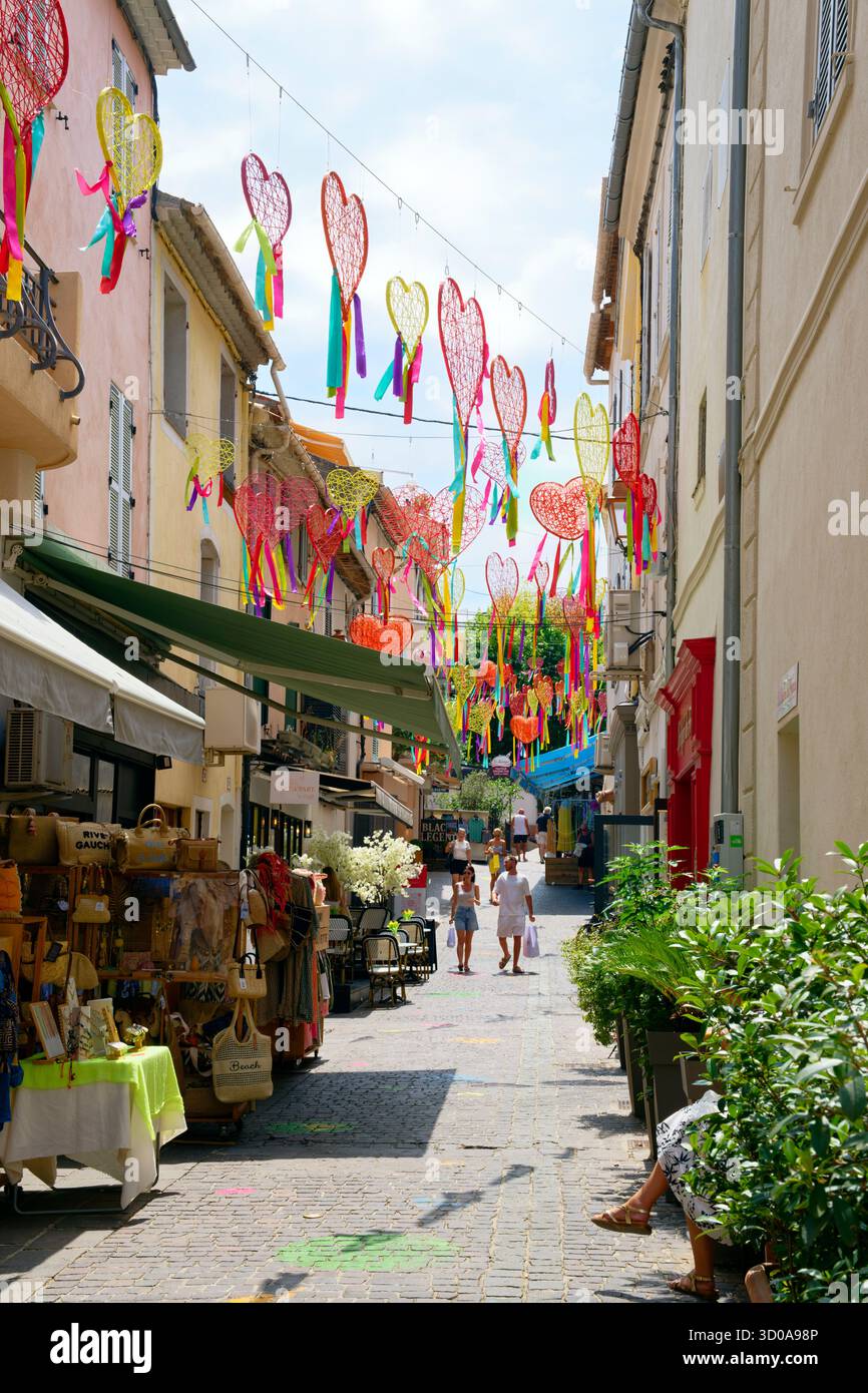 France, Var, Golfe de Saint Tropez, Sainte Maxime, vieille ville, rue Paul Bert Banque D'Images