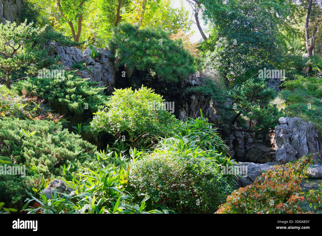Jardin Zhan - jardin chinois traditionnel - jardin arrière de la demeure du prince du Royaume céleste Taiping Banque D'Images