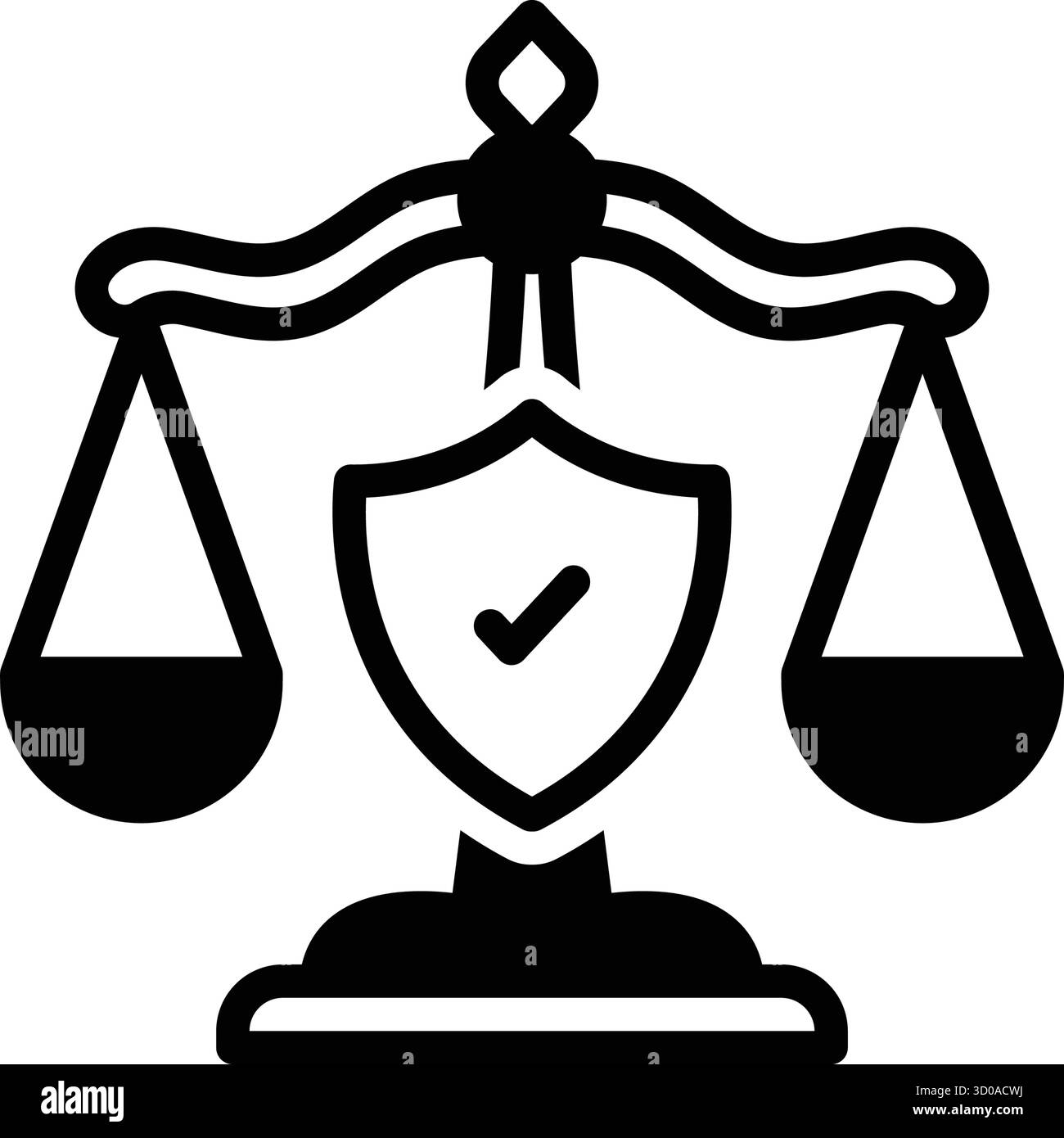 Icône pour les droits de protection, échelle de justice Illustration de Vecteur