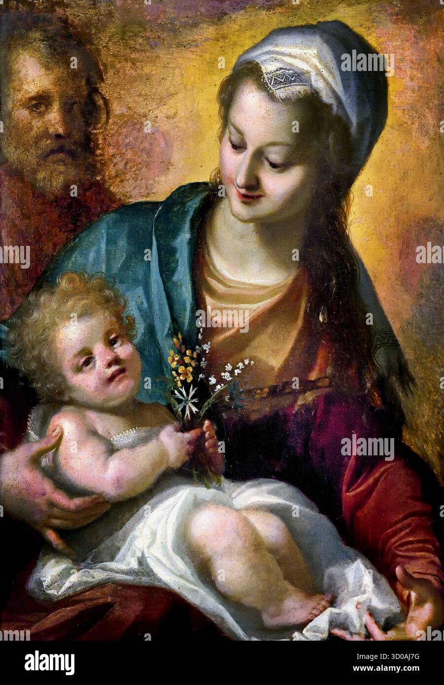 Sainte Famille par Lodovico Cardi, 1559 - 1613 (connu sous le nom de Cigoli) est un peintre italien et architecte de la fin du maniérisme et au début de l'époque Baroque Florence Italie Banque D'Images