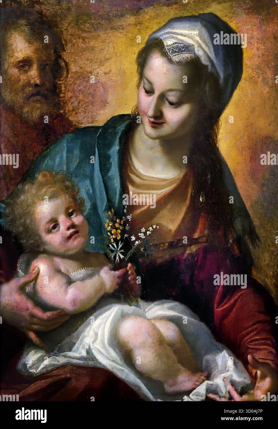 Sainte Famille par Lodovico Cardi, 1559 - 1613 (connu sous le nom de Cigoli) est un peintre italien et architecte de la fin du maniérisme et au début de l'époque Baroque Florence Italie Banque D'Images