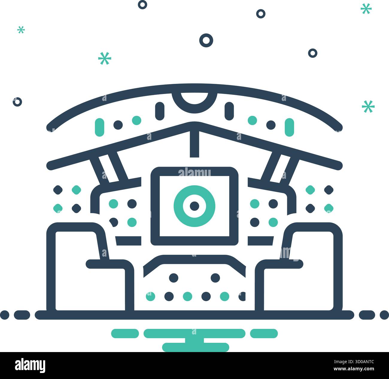 Icône pour cockpit d'avion, avion Illustration de Vecteur