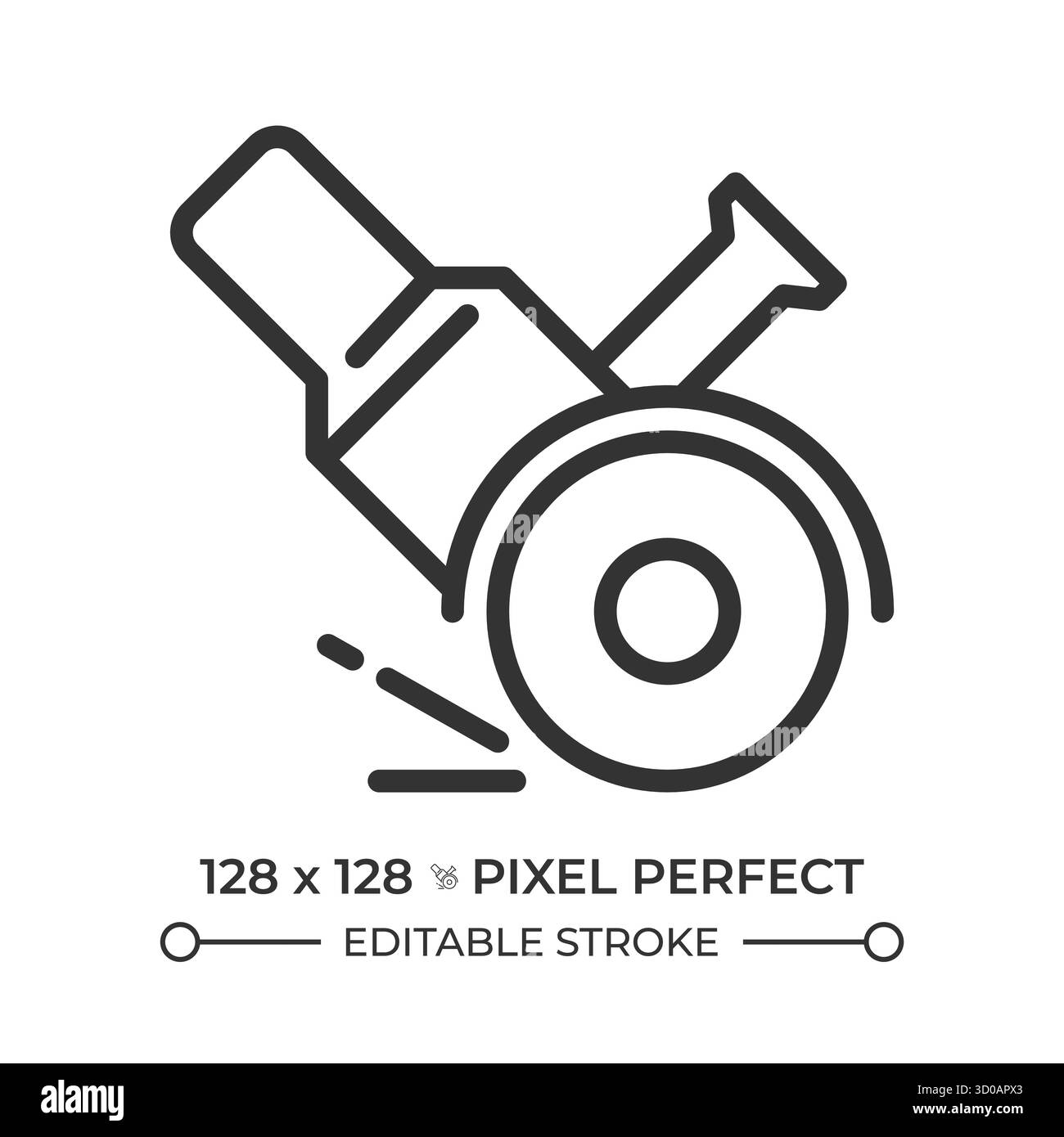Icône de ligne de meulage. Procédés de fabrication. Machines industrielles et ingénierie. Instrument, équipement. Illustration vectorielle isolée. Symbole de contour Illustration de Vecteur