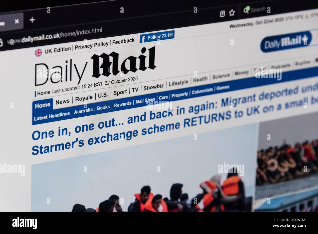 Détail du logo du site Web Daily mail News uk Banque D'Images