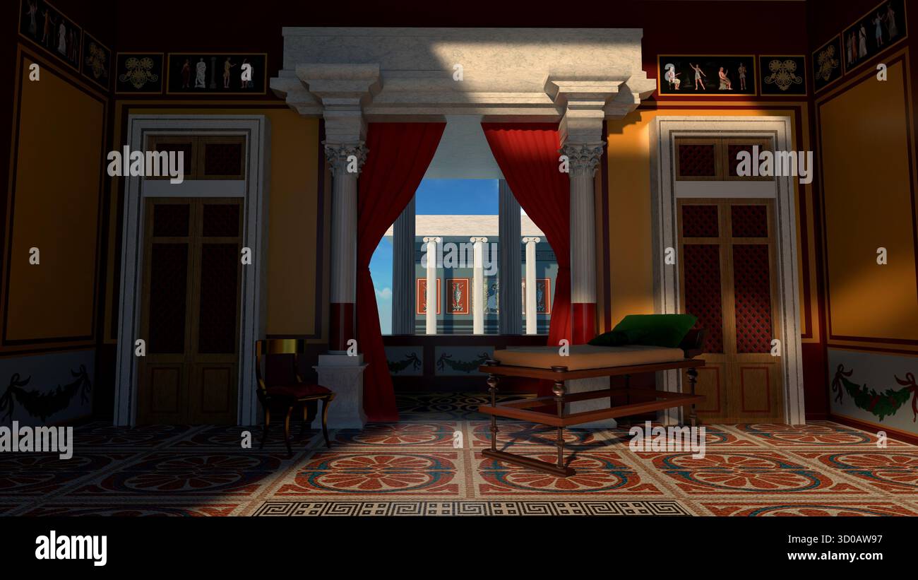 Détail de l'intérieur d'une ancienne maison romaine Banque D'Images