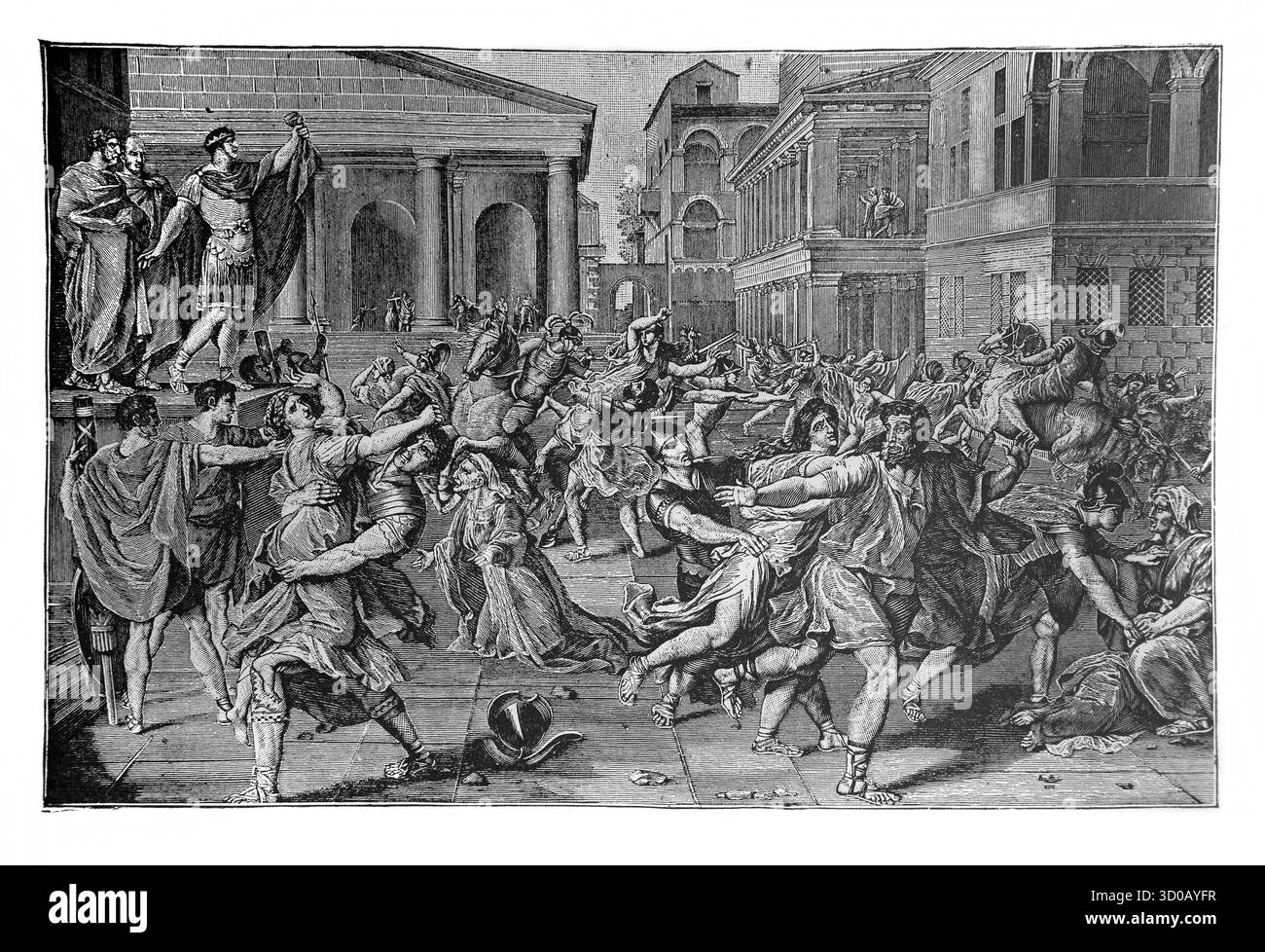 Illustration de la prise de Maidens à la fête de Shiloh pour être épouses des benjaminites (juges) par F.Faust de l'édition 1890 du beau S. Banque D'Images