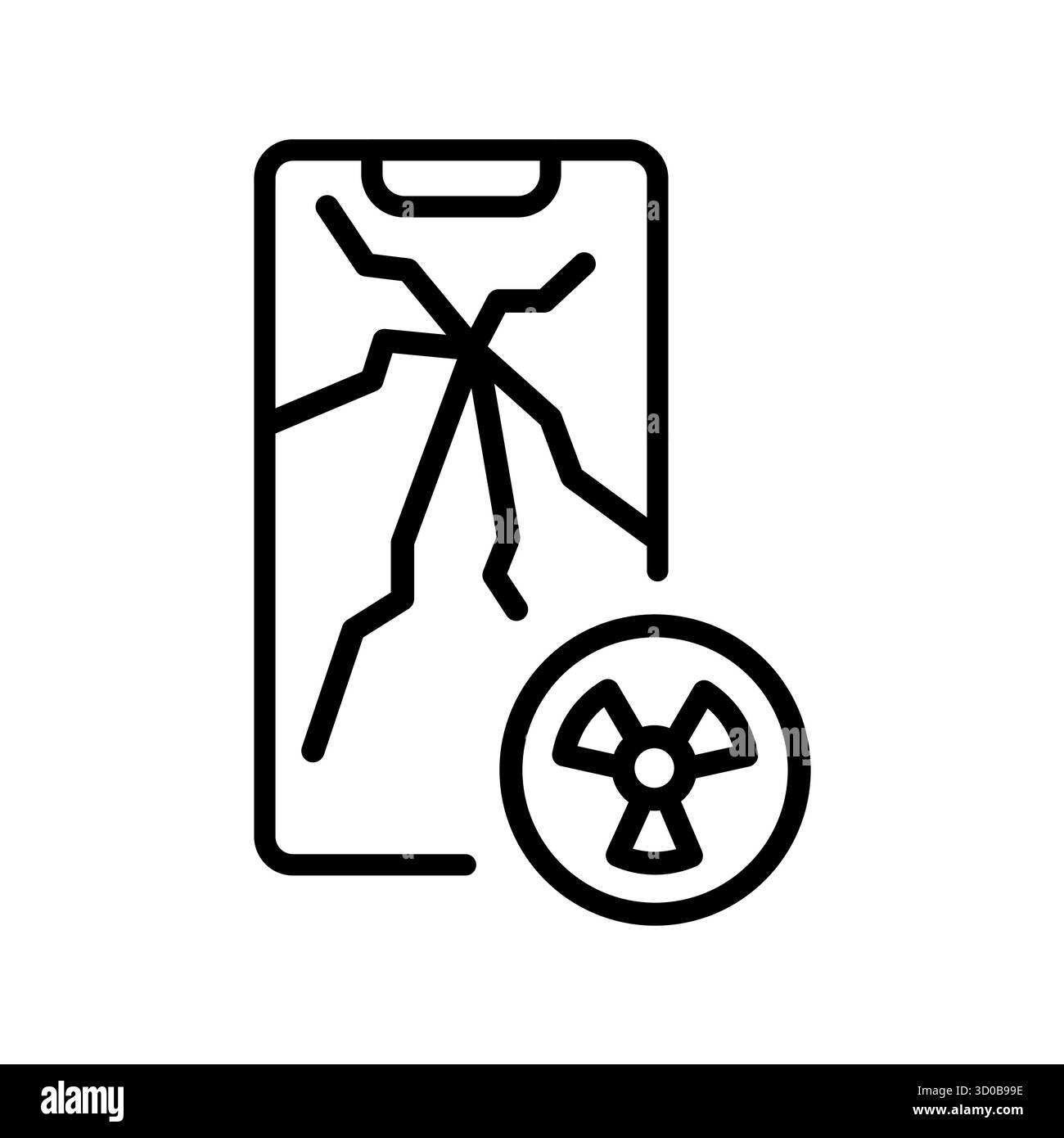 e icône de ligne noire de composant toxique de déchets pour les projets numériques et imprimés. Icônes nettes minimales pour les applications et les sites Web. Icônes simples modernes pour UI UX et Illustration de Vecteur