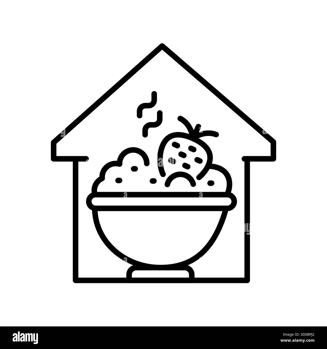 icône de ligne noire de mouvement lent des aliments. Elément isolé par vecteur. Contour modifiable. Illustration de Vecteur