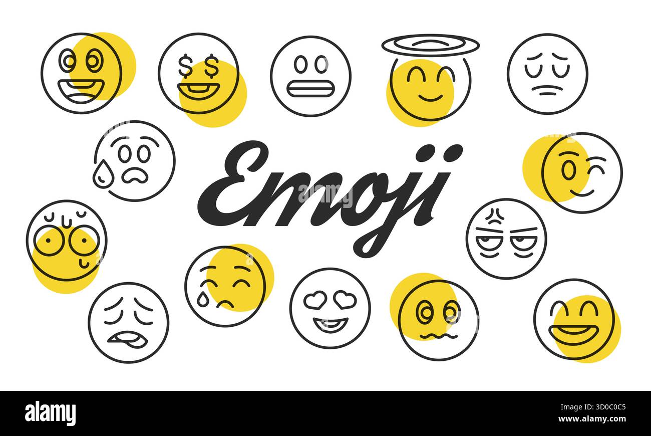 Affiche emoji. Illustration vectorielle Illustration de Vecteur