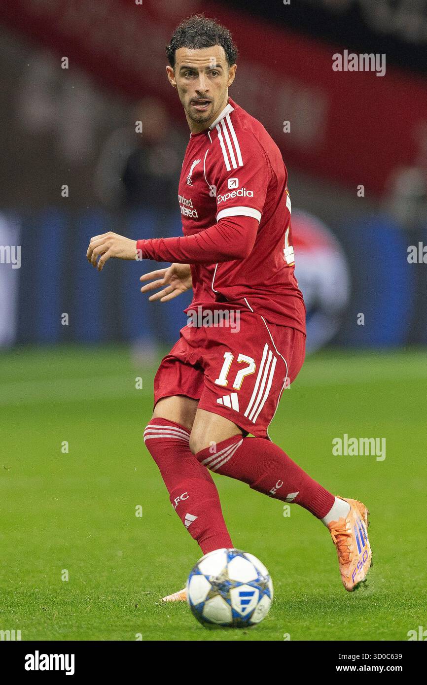 Curtis Jones de Liverpool lors de l'UEFA Champions League Matchday 3 sur 8 Eintracht Frankfurt vs Liverpool au Deutsche Bank Park, Francfort, Allemagne, 22 octobre 2025 (photo par Ian Stephen/Actualités images) Banque D'Images
