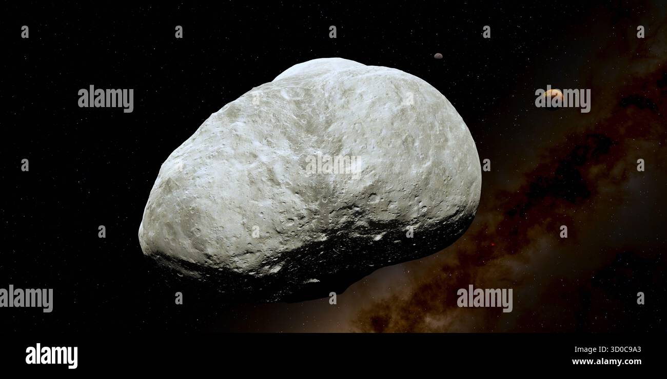 Hydra, désignation officielle Pluton III, est un satellite naturel de Pluton, avec un diamètre d'environ 51 km sur sa plus grande dimension. Banque D'Images