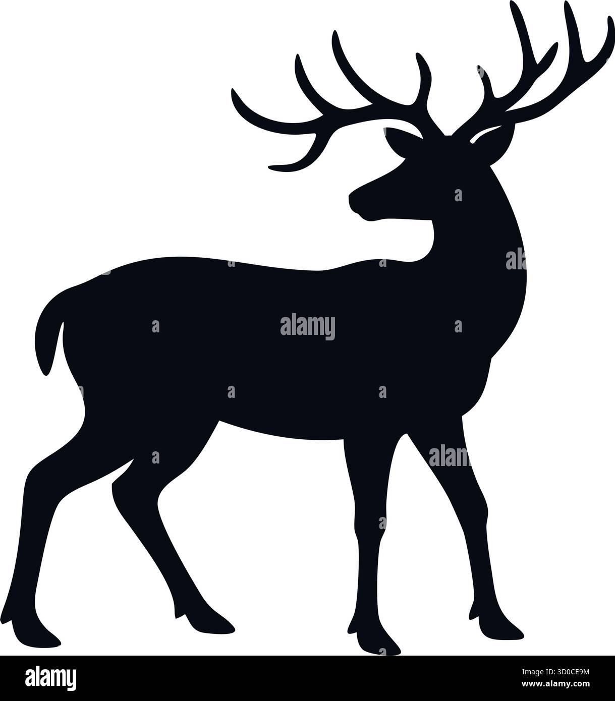 Deer Silhouette Vector – icône de cerf majestueux pour Wildlife Branding, Outdoor Design et nature Signage Illustration de Vecteur Deer Silhouette Vector – icône de cerf majestueux pour Wildlife Branding, Outdoor Design et nature Signage Illustration de Vecteur