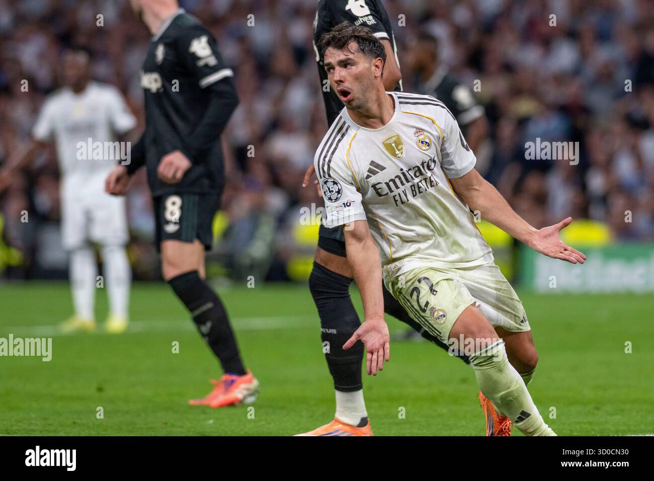 Madrid, Madrid, Espagne. 23 octobre 2025. BRAHIM DIAZ du Real Madrid CF lors du match de la troisième journée de la phase de groupes de l'UEFA Champions League 2025/26 opposant LE REAL MADRID C.F. contre LA JUVENTUS DE TURIN, joué au stade Santiago Bernabeu le 22 octobre 2025 à Madrid, Espagne. (Crédit image : © Oscar Manuel Sanchez/ZUMA Press Wire) USAGE ÉDITORIAL SEULEMENT ! Non destiné à UN USAGE commercial ! Banque D'Images Madrid, Madrid, Espagne. 23 octobre 2025. BRAHIM DIAZ du Real Madrid CF lors du match de la troisième journée de la phase de groupes de l'UEFA Champions League 2025/26 opposant LE REAL MADRID C.F. contre LA JUVENTUS DE TURIN, joué au stade Santiago Bernabeu le 22 octobre 2025 à Madrid, Espagne. (Crédit image : © Oscar Manuel Sanchez/ZUMA Press Wire) USAGE ÉDITORIAL SEULEMENT ! Non destiné à UN USAGE commercial ! Banque D'Images