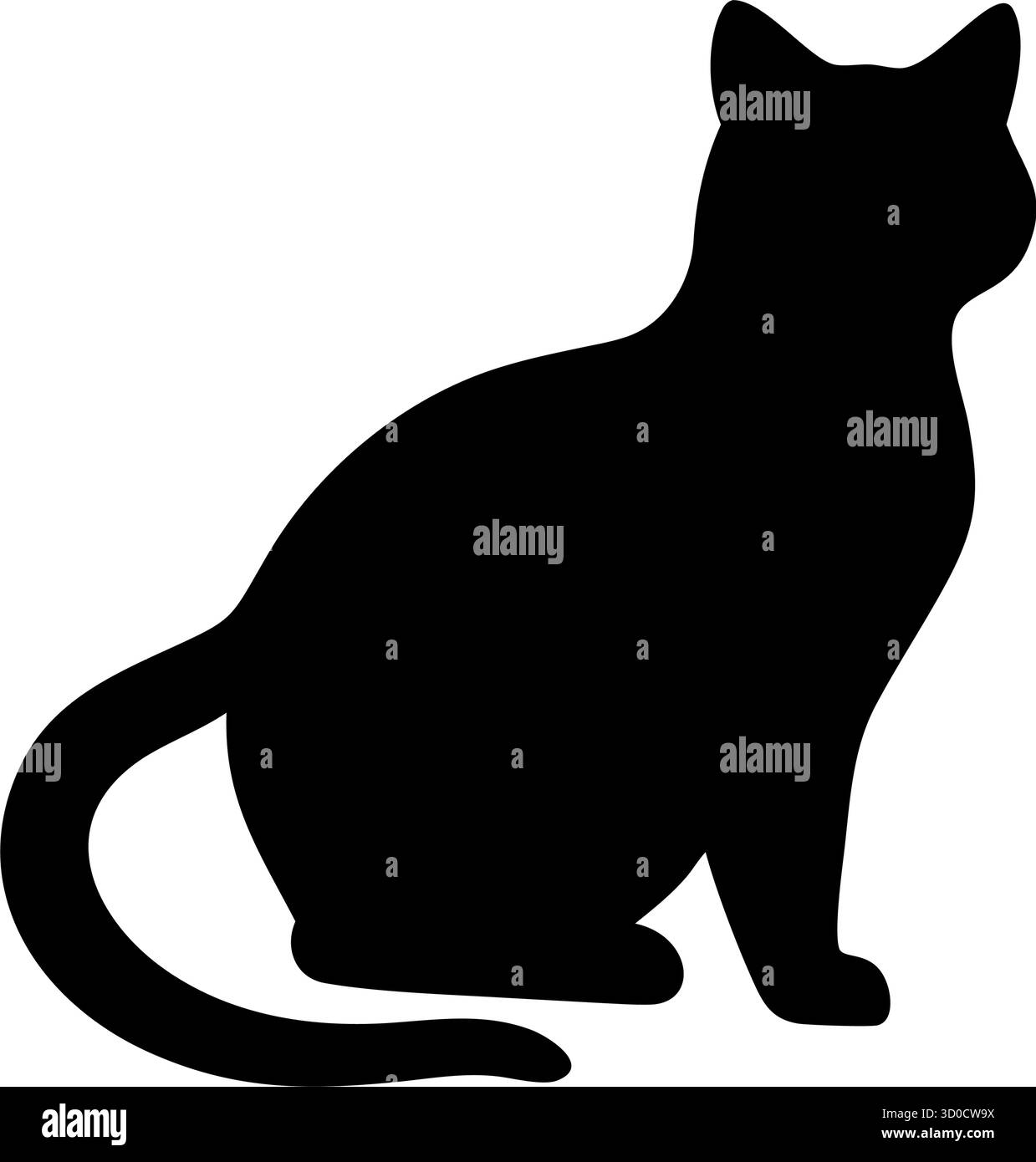 Cat Silhouette Vector – icône élégante pour animaux de compagnie pour la conception de logo, la décoration d'intérieur et l'image de marque sur le thème des animaux Illustration de Vecteur