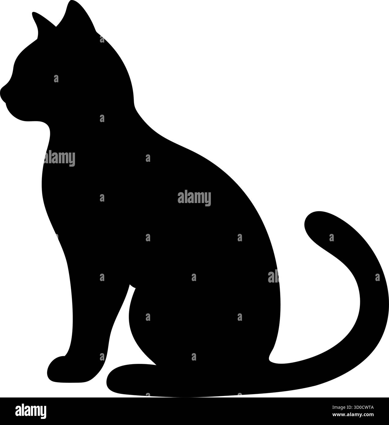 Cat Silhouette Vector – icône élégante pour animaux de compagnie pour la conception de logo, la décoration d'intérieur et l'image de marque sur le thème des animaux Illustration de Vecteur