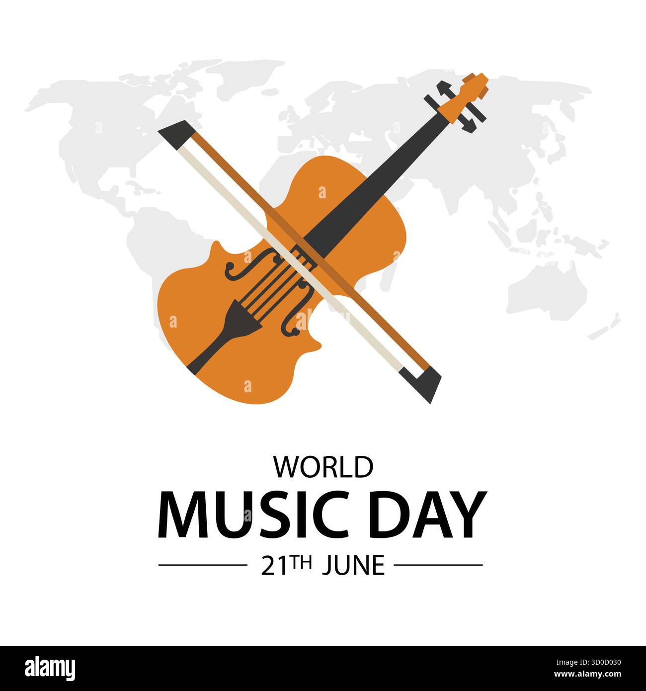 La Journée mondiale de la musique est célébrée le 21 juin. Illustration de Vecteur