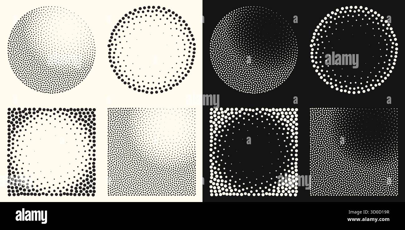 Demi-teinte point ton grunge effet abstrait motif vecteur de texture graphique rétro illustration.gradient élément géométrique art forme moderne créatif pop wa Illustration de Vecteur