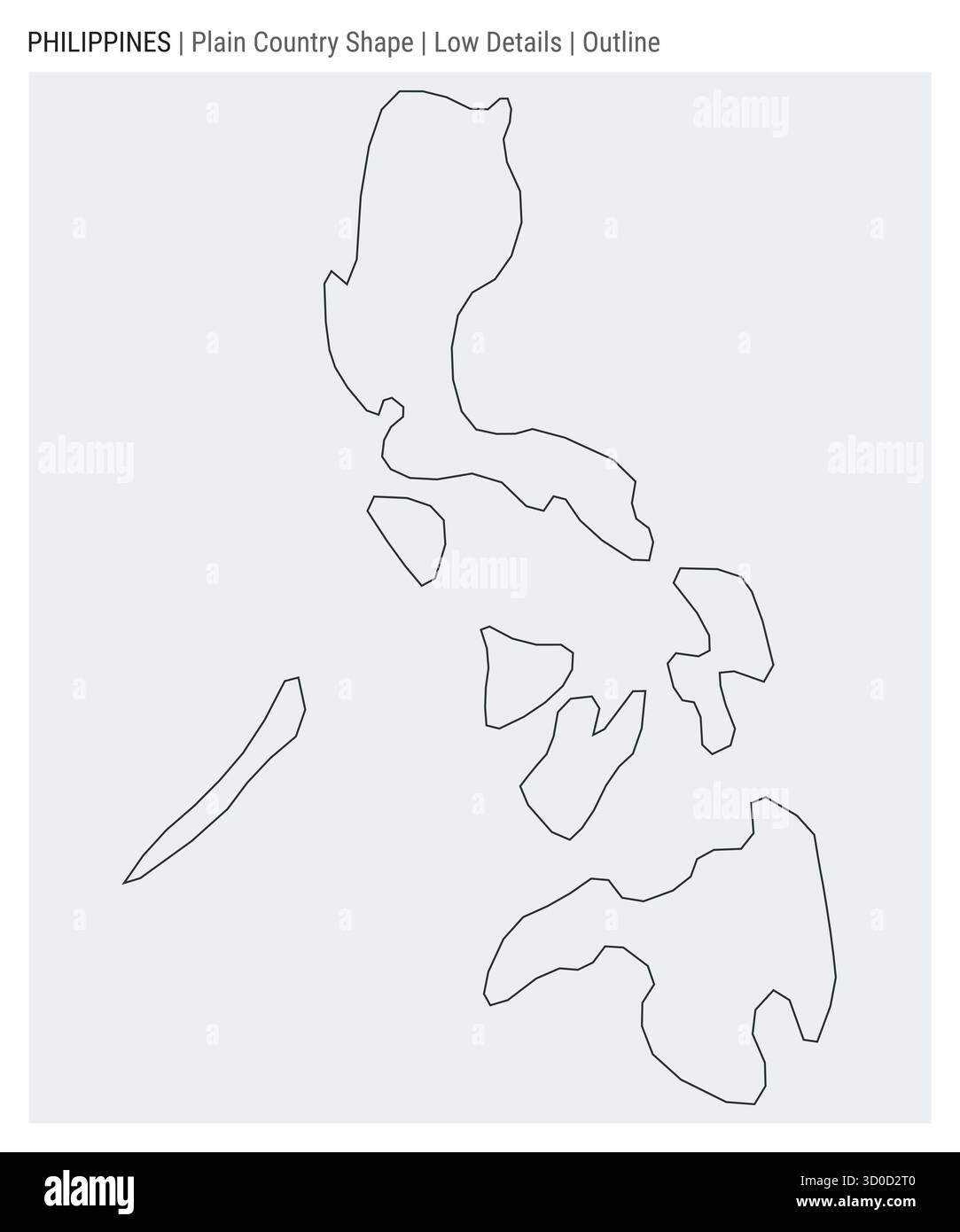 Carte de pays de plaine des Philippines. Peu de détails. Style de contour. Forme des Philippines. Illustration vectorielle. Illustration de Vecteur Carte de pays de plaine des Philippines. Peu de détails. Style de contour. Forme des Philippines. Illustration vectorielle. Illustration de Vecteur