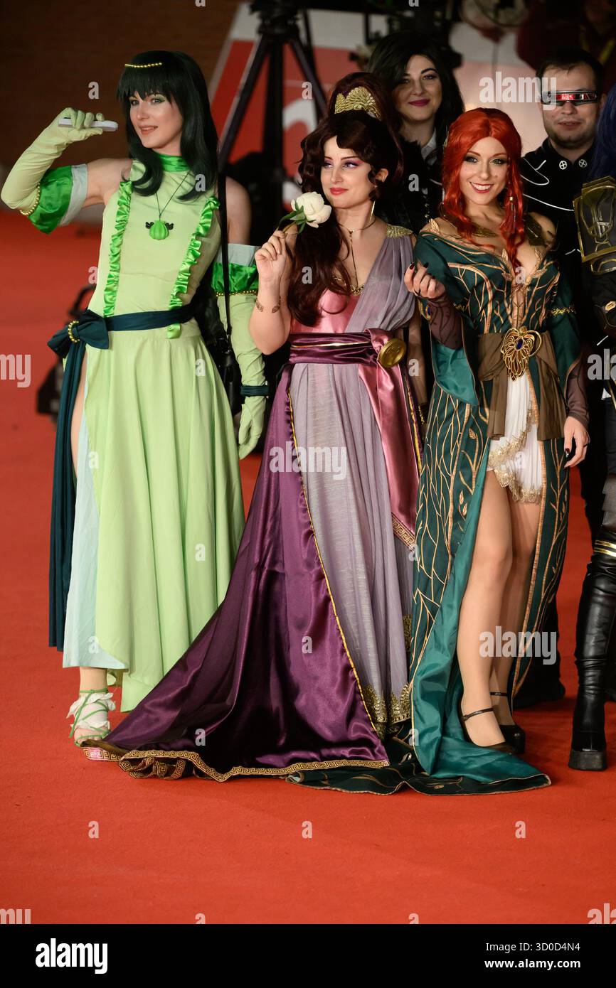 Rome, Italie. 22 octobre 2025. Les cosplayers assistent au tapis rouge 'I Love Lucca comics and Games' lors du 20ème Festival du film de Rome à l'Auditorium Parco della Musica à Rome (Italie), le 22 octobre 2025. Crédit : Insidefoto/Alamy Live News Banque D'Images