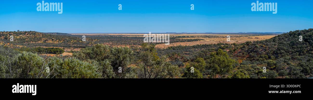 Vue sur les plaines depuis Jump-Up, Age of Dinosaurs, Winton, Queensland Banque D'Images