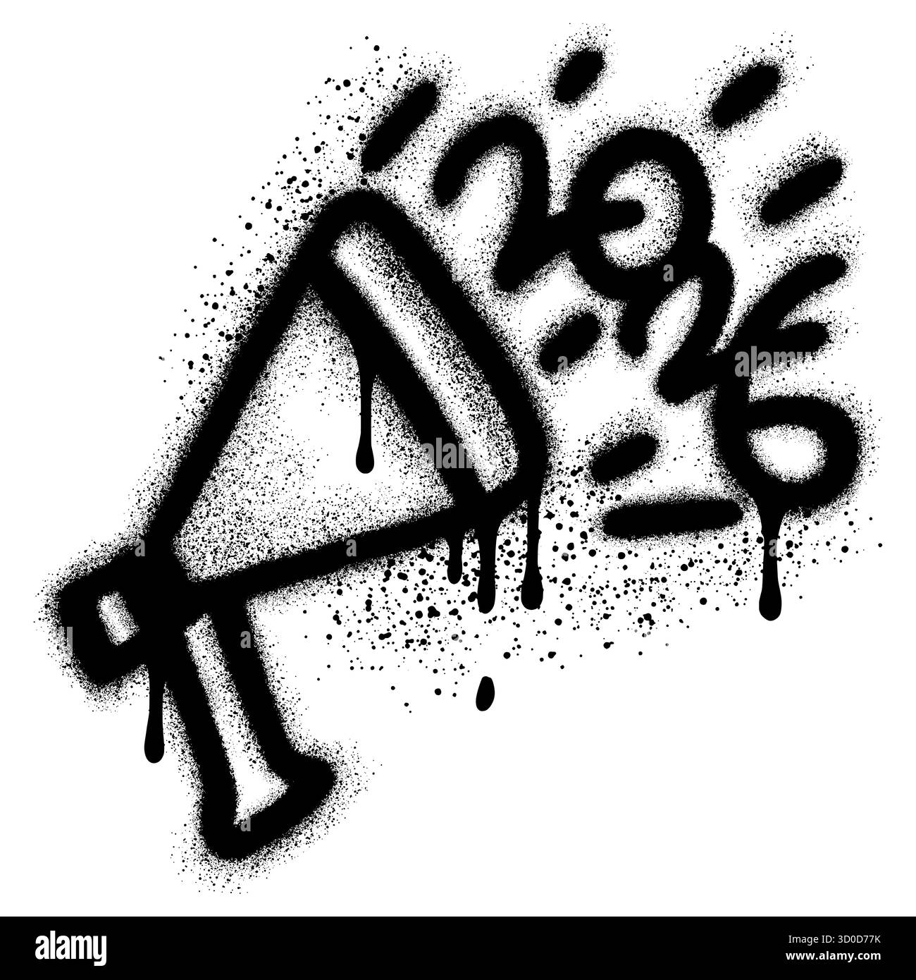 Graffiti du nouvel an 2026 dans le style peinture en aérosol sortant du son mégaphone Illustration de Vecteur