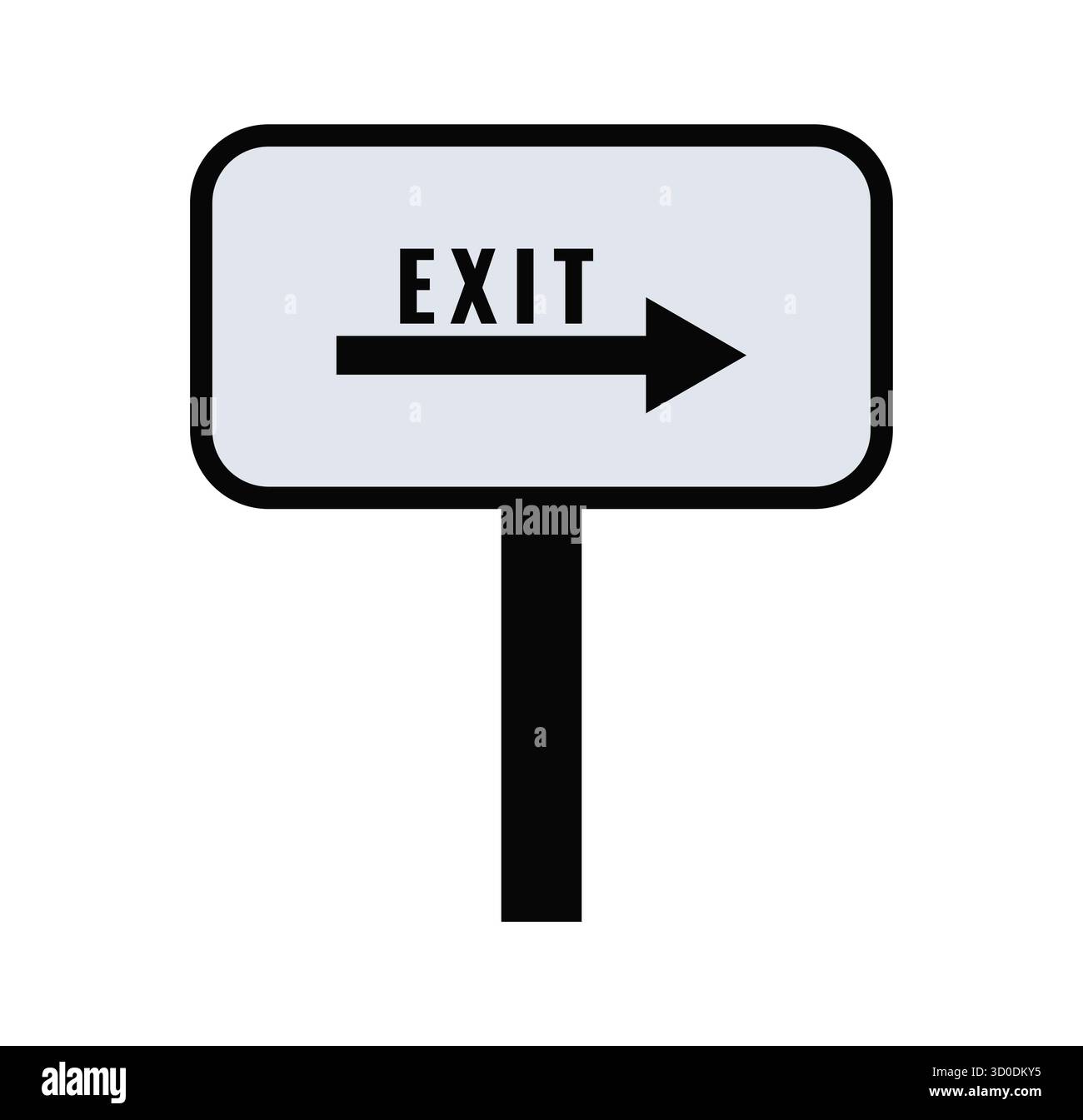 Panneau de sortie vectoriel minimaliste avec flèche en gras pointant vers la droite. Idéal pour la signalisation d'urgence des guides de sécurité. Illustration de Vecteur