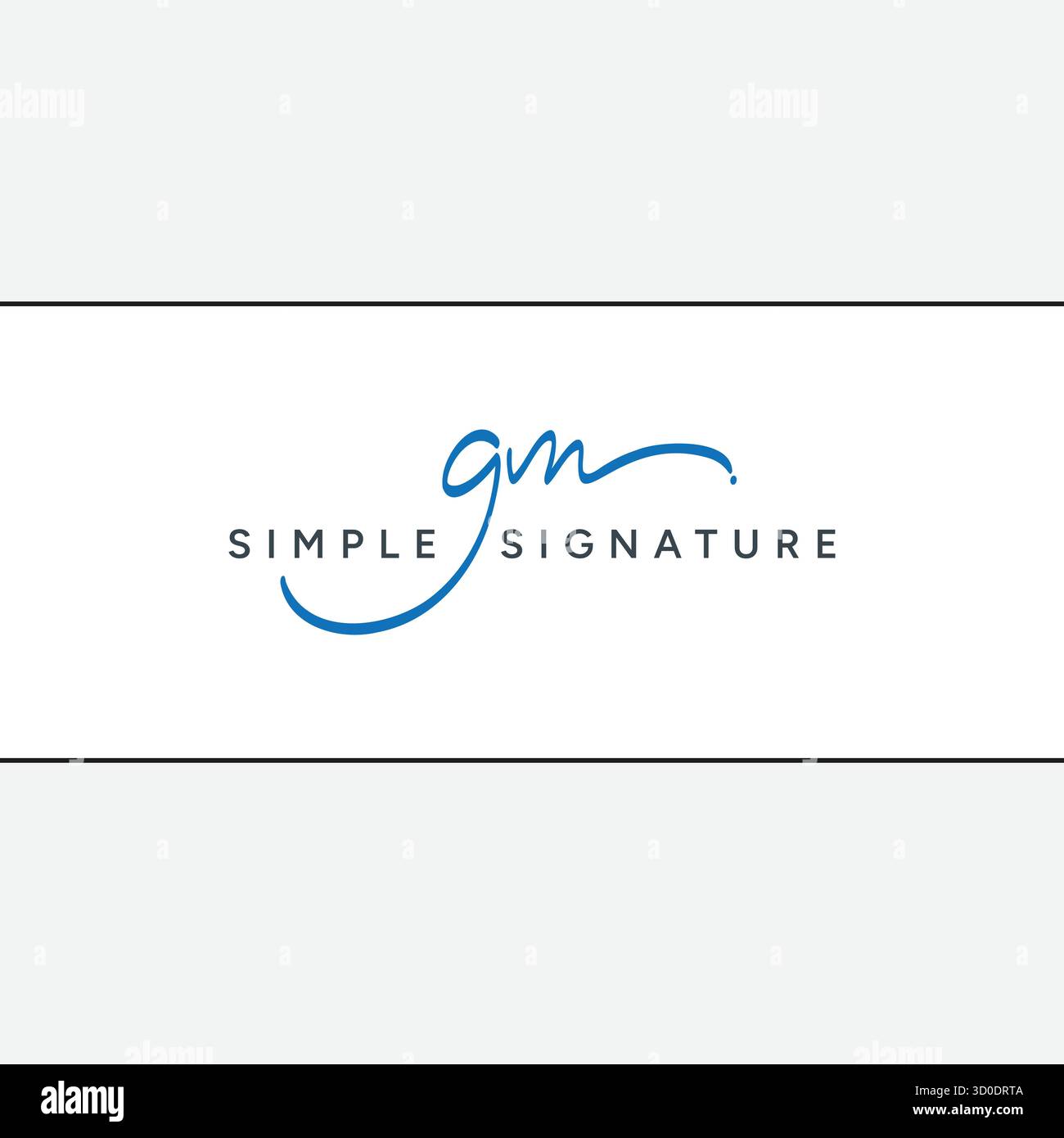 Logo de signature simple GM - modèle vectoriel manuscrit pour les logos G et M. Illustration de Vecteur