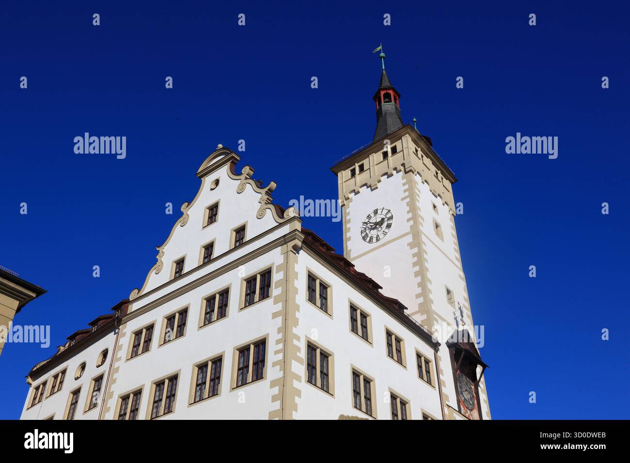 Grafeneckart, la partie la plus ancienne de la mairie, Würzburg, basse-Franconie, Bavière, Allemagne Banque D'Images