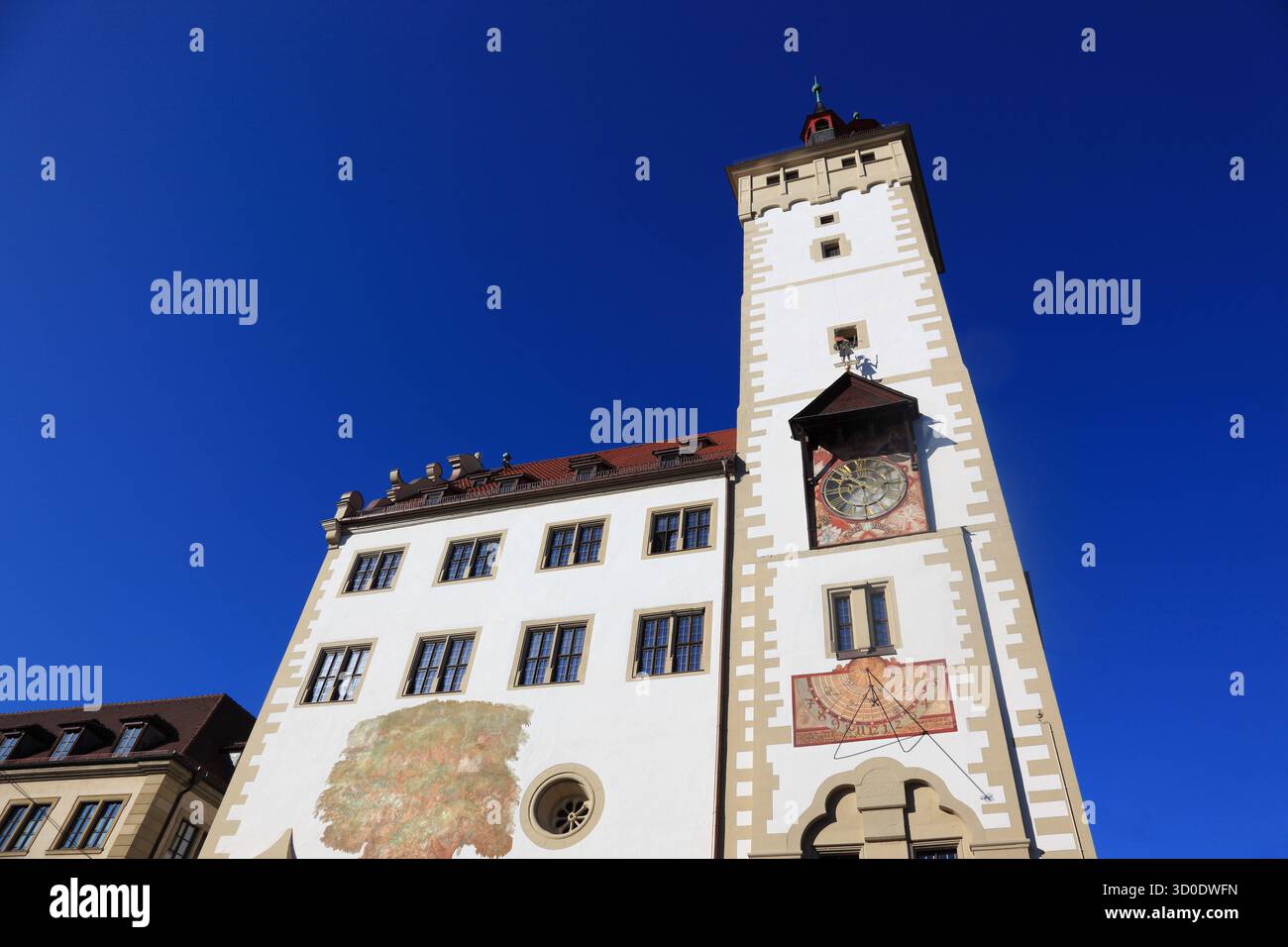 Grafeneckart, la partie la plus ancienne de la mairie, Würzburg, basse-Franconie, Bavière, Allemagne Banque D'Images