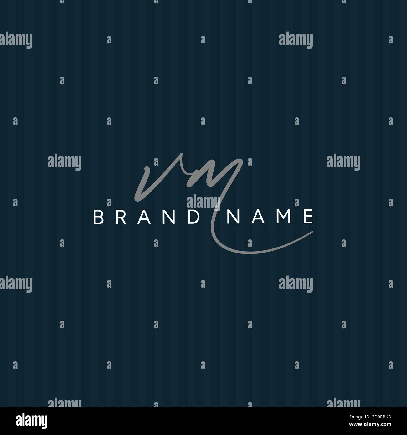 Logo de signature initiale pour lettre VM - modèle de logo vectoriel en style de signature manuscrite Illustration de Vecteur