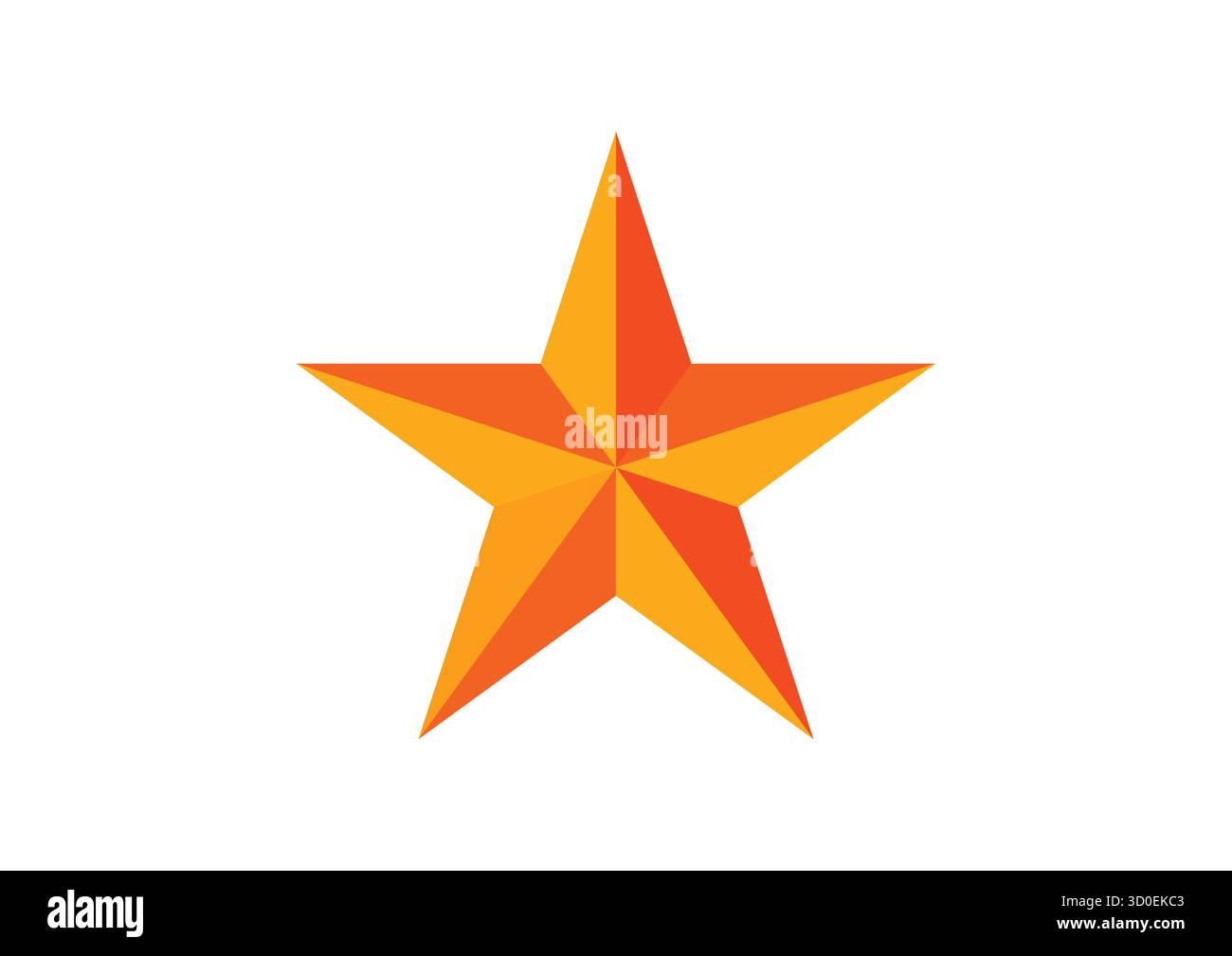 Icône étoile jaune orange – conception de polygone dégradés symétriques à facettes. Étoile jaune orange. Orange étoile jaune isolée sur blanc Illustration de Vecteur