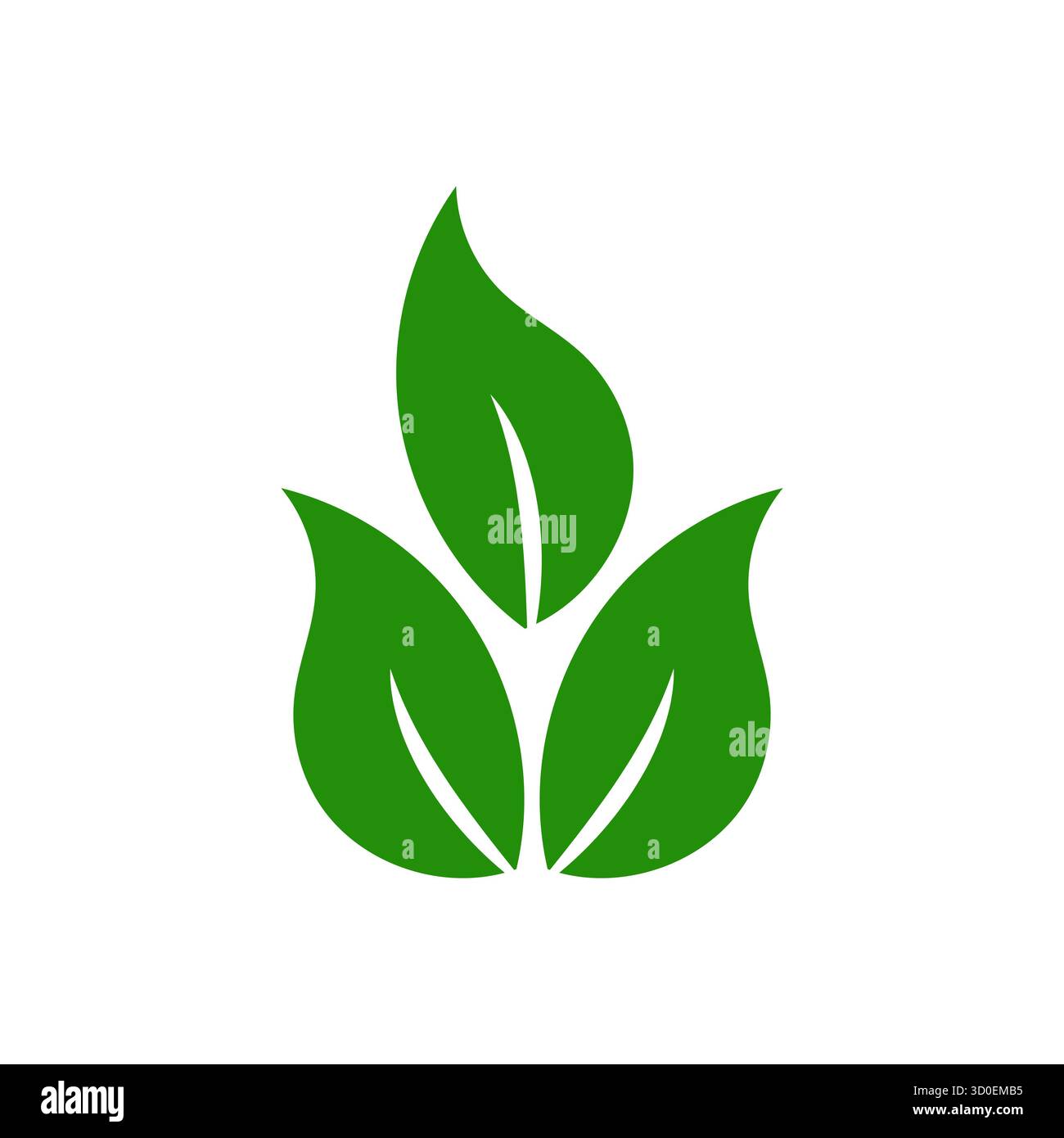Green Leaf éco logo symbole de conception représentant la nature organique et concept de durabilité parfait pour les produits naturels de marque respectueux de l'environnement et Enviro Illustration de Vecteur