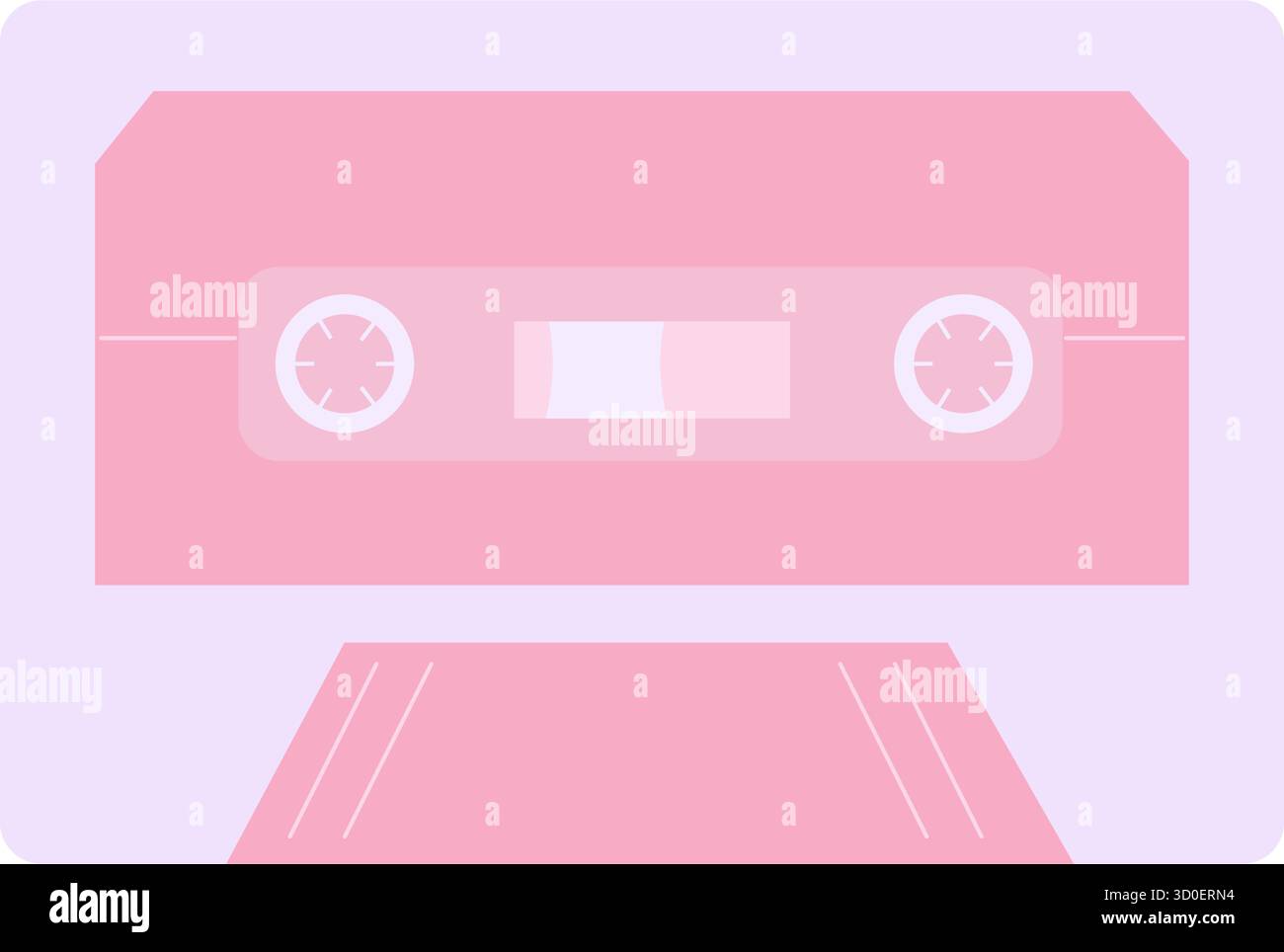 Cassette audio rétro dans des couleurs pastel rose violet. K pop coréen hallyu élément d'onde. Illustration de Vecteur