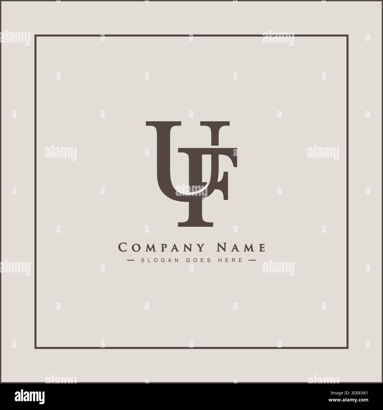 Modèle vectoriel pour lettre initiale UF logo - élégant logo monogramme pour Alphabet U et F. Illustration de Vecteur